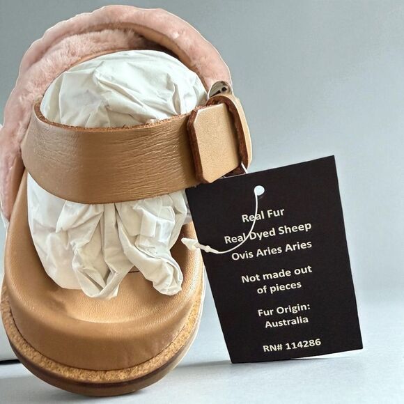 NWT in Box Aquatalia Ireena Shealing/Calf Fur Slippers with Dust Bag Size 8M - Picture 6 of 8